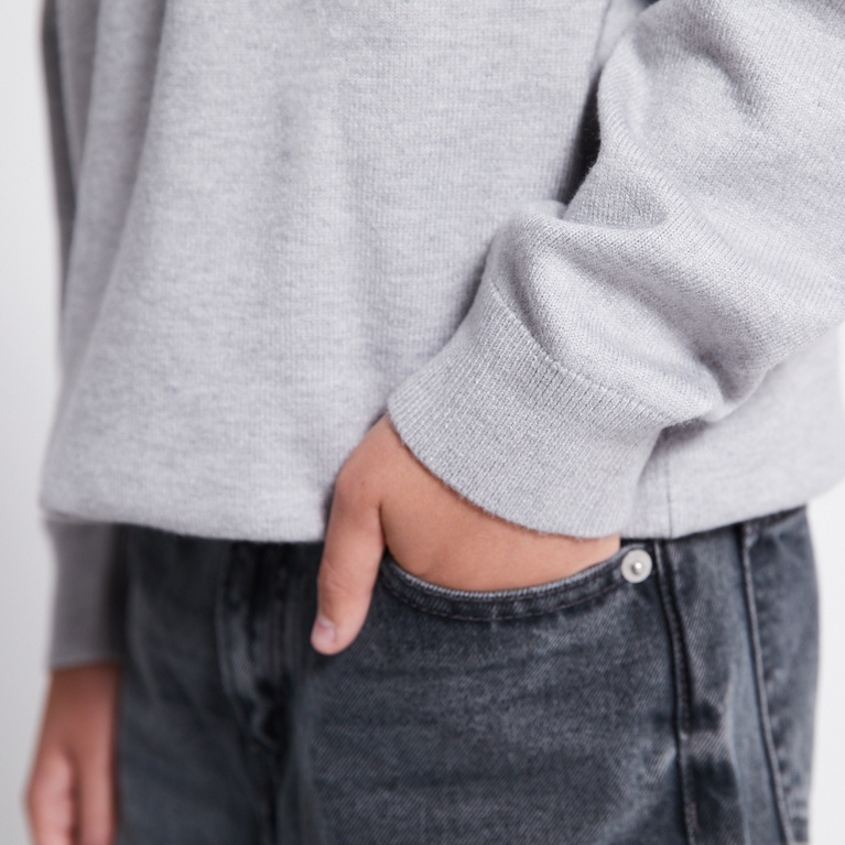 Fine-knit sweater "Ruben star" Grey Melange